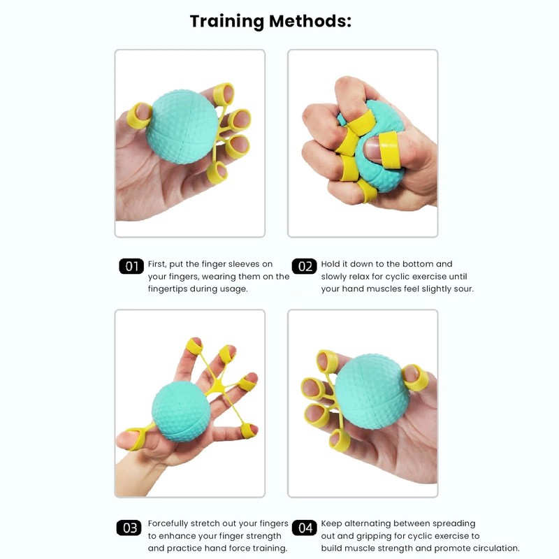 Finger Grip Ball Hand Exercise Therapy Resistance Squeeze Ball Hand