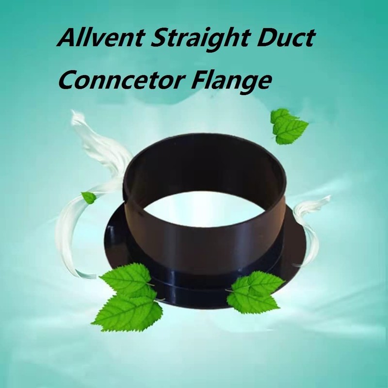 Duct Connector Flange 6"(5.75 Inch) Black Plastic Straight Dryer Vent