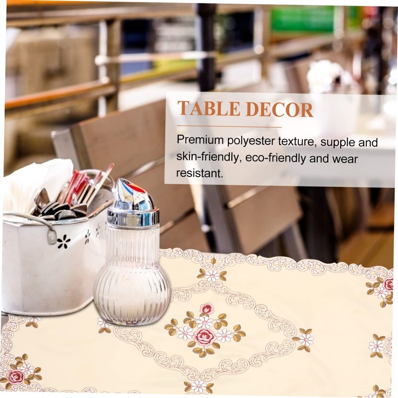 LABRIMP 1pc Embroidery Tablecloth Dining Table Cover Stylish Decorative 60x120