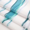 L.Z.E White and Teal Sheer Curtains 63 Inch Length for