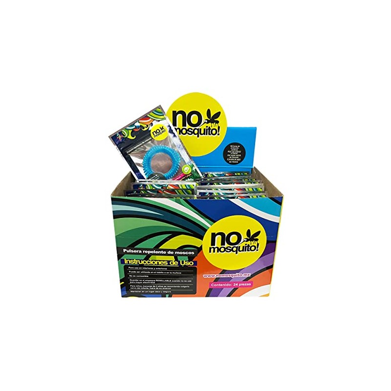 No Mosquito Pulsera repelente de mosquitos Multicolor 24 piezas
