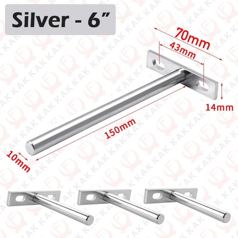 4PCS Invisible Floating Shelf Brackets Heavy Duty Solid Metal Hidden