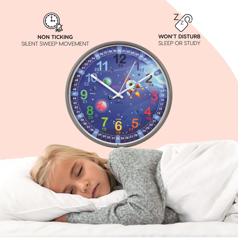 Kiddus Children's Wall Clock Analogue Time Teacher with Time Learning
