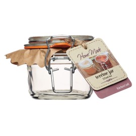 KitchenCraft Home Made 125 ml Glass Jar with Lid and Airtight Clip Seal, 4.5 fl oz Terrine Jar