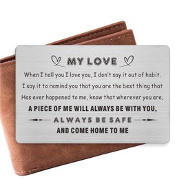 Resdink When I tell I love You Gifts to My Boyfriend Husband Drive Safe Wallet Card, Husband Birthday Card for Men