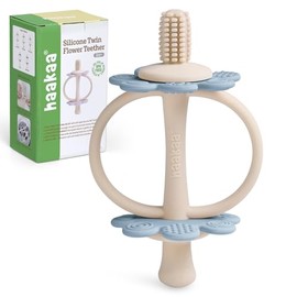 haakaa Mordedor de silicona para bebé, con extremo en forma de pezón para masaje de encías, cabezal de cepillo de dientes de 360° para autocepillado, 