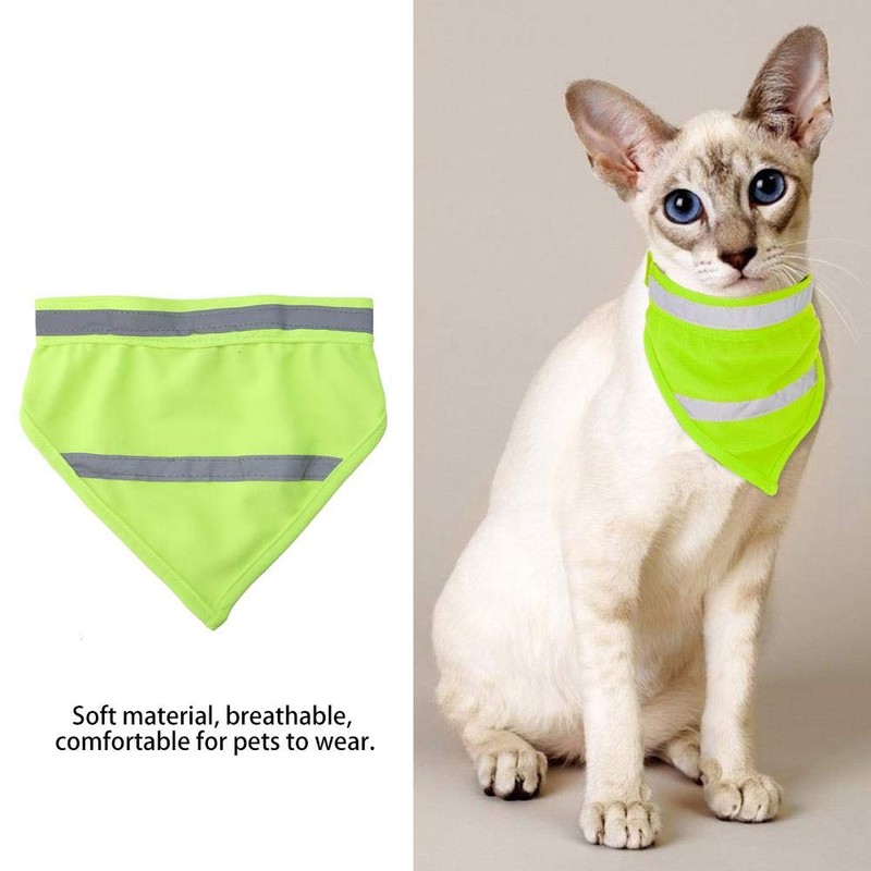 2pcs/set Pet Dog Reflective Saliva Towel Triangle Scarf (Fluorescent Yellow