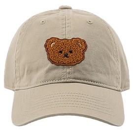 White Fang CZ258 Hat, Cap, Bear, Y2K, Cute, Vintage, Casual, Stylish, Outdoor, Women's, beige
