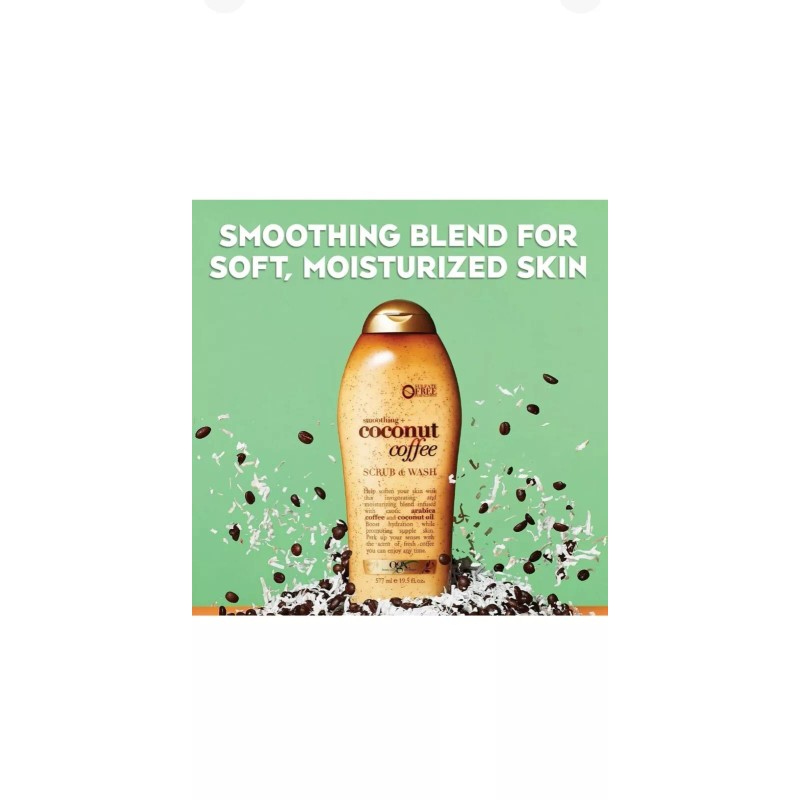 OGX Smoothing + Coconut Coffee Body Scrub & Wash 577mL
