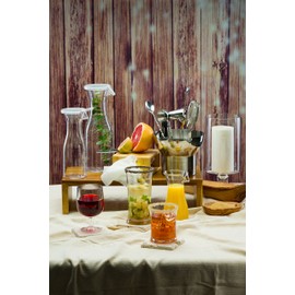 Lillian Tablesettings Carafe Juice Jar Beverage Decanter, Clear Acrylic Wine/Juice Decanter with Lid, 20 oz. (30101)