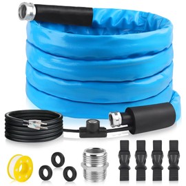 FANOVO 15ft Heated Water Hose for RV, Heated Drinking Water Hose with Energy Saving Thermostat to Keep Drinking Water Running in Cold Winter, Heated RV Potable Water Hose for RV Campers, Trailers