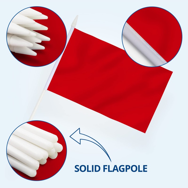 Anley Red Mini Flag 12 Pack - Hand Held Small