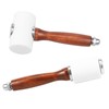 UKQRRTC 2Pcs Leather Carving Hammer, Wood Handle Leathercraft Mallet, Straight