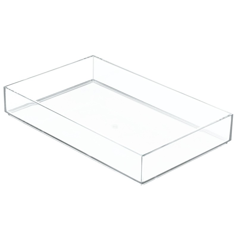 iDesign Clear Drawer Organizer, Plastic Tray for Makeup Storage on