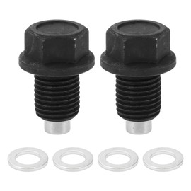 RATCHROLL 1 Set Universal Oil Drain Plug Anti Leakage 1.3" Height Oil Pan Drain Bolt Screw Thread Repair with Gasket Magnetic Black Steel Aluminum M14x1.5