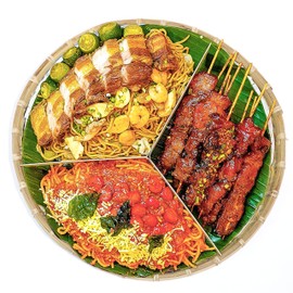 18 Inches Bilao Filipino Tray for Food – XL Bamboo Baskets for Food, Round Bamboo Tray for Serving, Traditional Filipino Food Platter for Pancit, Kakanin, and Seafood Display