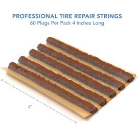 CKAuto CKAuto 60pcs 4" Brown Tire Repair Strings, Automotive Tool Tire Repair Plugs for Tubeless Off-Road Tires Car, Bike, ATV, UTV, Wheelbarrow, Mower
