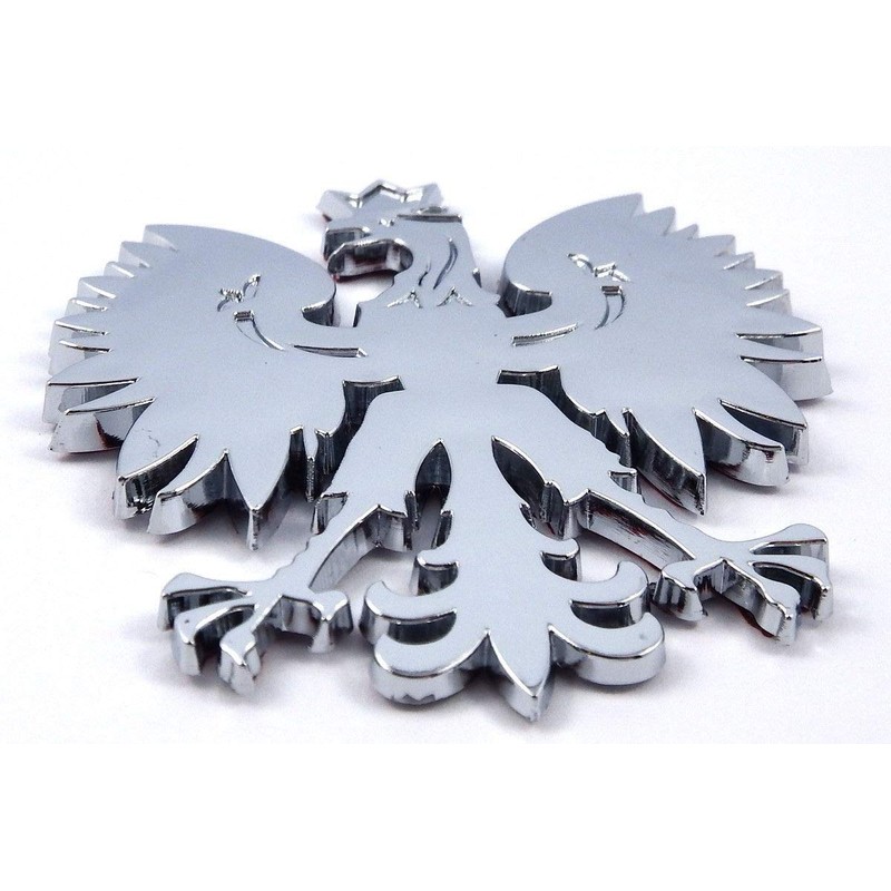 Poland 2.5" Polish Polski Eagle with Crown Chrome 3D Emblem
