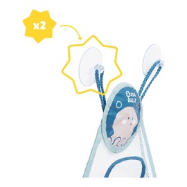 Badabulle Rete da bagno animali marini, per riporre i giocattoli da bagno, con 2 robuste ventose