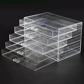 Clear Acrylic Jewelry Storage Box, Earring Jewelry Organizer with 5 Drawers, 5-Layer Jewelry Box for Women, Earring Display Holder for Earrings Ring Bracelet Necklace Transparent Display Storage Case