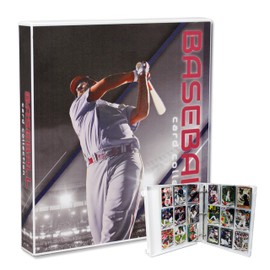 UniKeep Baseball Themed Trading Card Collection Binder with Trading Card Pages. The Binder/Case Is Fully Enclosed to Keep Cards Secure (Batter, Metal Rings)