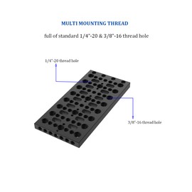 DINESK Multifunctional Cheese Plate with 1/4"-20 3/8"-16 Threads,Cheese Mounting Plate for Railblocks,Rods and Various Other Camera DIY Accessories