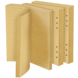 Vicloon A5 Loose Leaf Punched Paper, 140 Pages Horizontal Line Refill Paper, Kraft Paper Planner Inserts Refills for 6 Hole Binder Loose Leaf Paper for Personal Organizer Diary Notebook Refillable