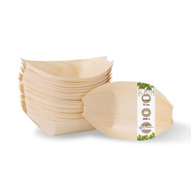 BIOZOYG Pack of 200 Buffet Accessories Snack Bowls Wood 11 cm - Alternative for Bamboo Plates Disposable Natural - Disposable Tableware Modern - Catering Accessories Wooden Bowls