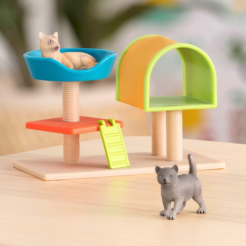 Terra 猫フィギュア キャットタワー・プレイセット キャットハウス ねこのおもちゃ 2体つき 3歳~ 正規品