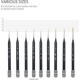 ARTIFY 14PCS Miniature Drybrush Paint Brush Set, Small Detail Model Paintbrushes - 9PCS