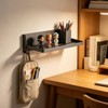 OPSELU Small Folding Metal Shelf with Hooks, Fold-up Wall Shelf,