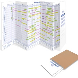 Yohmoe Employee Holiday Planner 2026 Foldable, Folded Format 975 x 297 mm, Large Personal Planner Wall Calendar for Holiday Planning, Service Planner Calendar Over 14 Months, Holiday Calendar