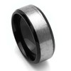 DoubleAccent 8MM Comfort Fit Titanium Wedding Band Beveled Edges Black
