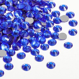 BEADSLAND 1440 pieces flat back rhinestones, nail crystals rhinestones for nails, sapphire blue, SS10 (2.7-2.8 mm)