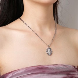 HZMAN 14K Gold Plated Virgin Mary Prayer Necklace Our Lady of Guadalupe Amulet Pendant for Women Jewelry Gift, Brass, Cubic Zirconia