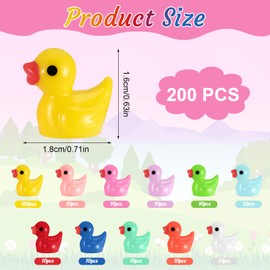 Guiqulai 200 Pcs Mini Resin Ducks Mini Ducks Mini Figurines Tiny Ducks Mini Resin Animals Little Ducks Miniature Figures Resin Ducks for Fairy Garden Aquarium Dollhouse Potted Landscape Party Decor