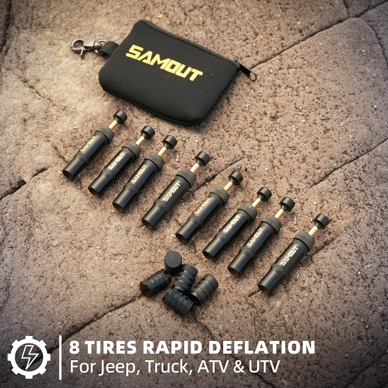 SAMOUT Adjustable Auto-Stop Tire Air Down Kit (10-30 PSI) Screw-on