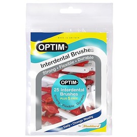 OPTIM 0.5mm Red Standard Interdental Brush - Pack of 25 Brushes Plus 5 Free