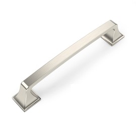 Amerdeco Pack of 6 Furniture Handles, Brushed Nickel, 160 mm, Hole Spacing, Zinc Alloy Handles for Kitchen Cabinets, Cabinet Handles, Drawer Handles, Door Handles for Kitchen Cabinets, Wardrobe,