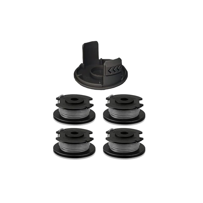 0.065" 16ft 6-Pack String Trimmer Replacement Spool and 2 Caps