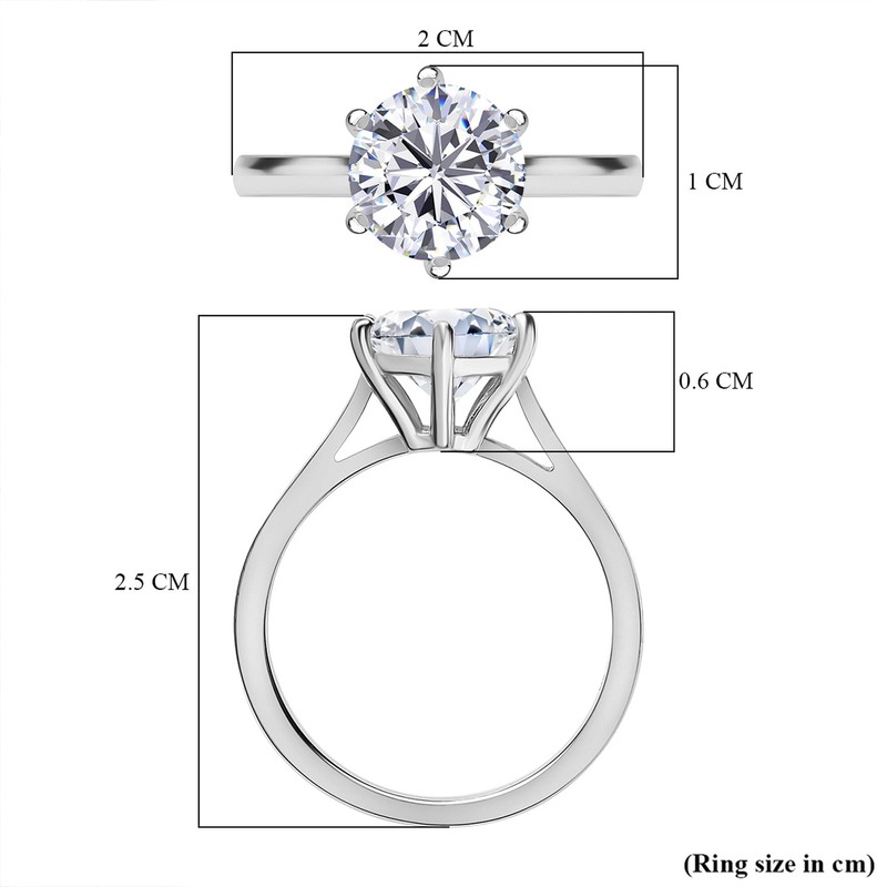 TJC Moissanite Solitaire Ring for Women Engagement Ladies Rings in