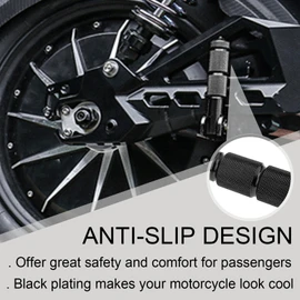 Windance 8mm M8 Passenger Foot Supports Pedals, 90 Degree Foldable Anti-Skid Foot Peg for Motorcycle Scooters Bicycle Electric Bike (Black)