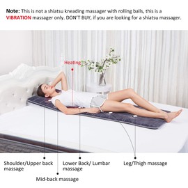 COMFIER COMFIER Full Body Massage Mat Pad with Heat, Chair Pad with 10 Vibration Motors & 2 Therapy Heating Pad with Auto Shut Off, Heated Massage Mattress Pad for Back
