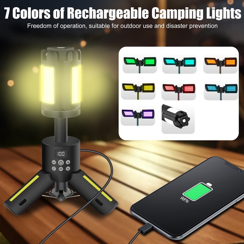 OBEST 12000 mAh LED Multifunctional Magnetic Camping Lantern, Construction Site