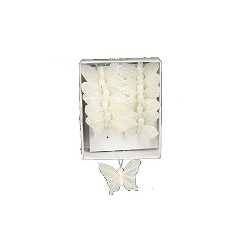 Shinoda Design Center 12Pc Butterfly Decor, 1", White
