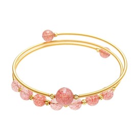 7 Chakra Stones Bracelets 7 Chakra Yoga Meditation Bracelets Healing Crystals Stone Bracelet Adjustable Gemstones Bead Cuff Bracelets Colorful Bead Bracelet Bangle-Pink