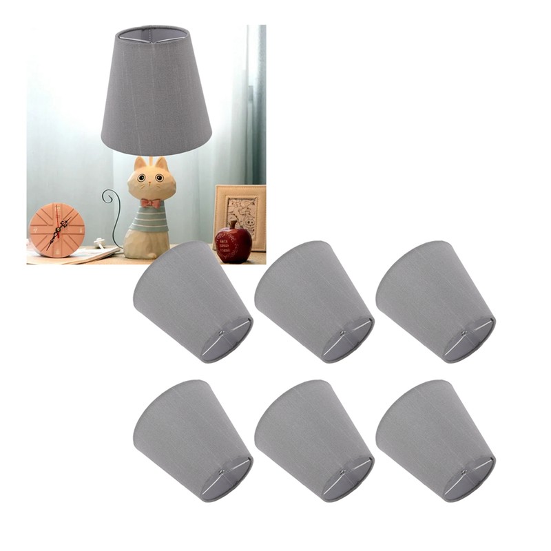 6 Pcs Cloth Lamp Shade Good Light Transmission E14 Candle