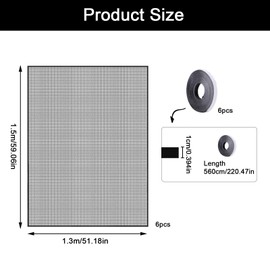 6 Stück Fliegengitternetze für Fenster, 130x150cm Insektenschutz Fensternetz Fliegengitter,Fenster mit 4 Rollen Selbstklebeband,Moskitonetze für Fenster schützen die Familie vor Insekten