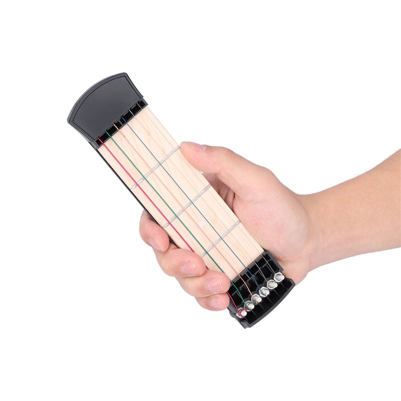 Pocket Guitar Practice Tool 6 Colorful String Fingerboard Portable Beginner