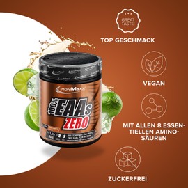 IronMaxx IronMaxx 100% EAAs Zero - Cola-Limette 500g Dose | EAA-Pulver, vegan und zuckerfrei mit allen 8 essentiellen Aminosäuren | fruchtiger Geschmack, frei von Konservierungsstoffen